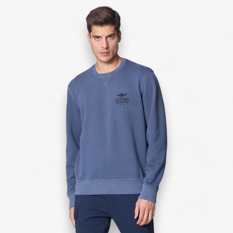 AERONAUTICA MILITARE MEN BLUE CREWNECK SWEATSHIRT